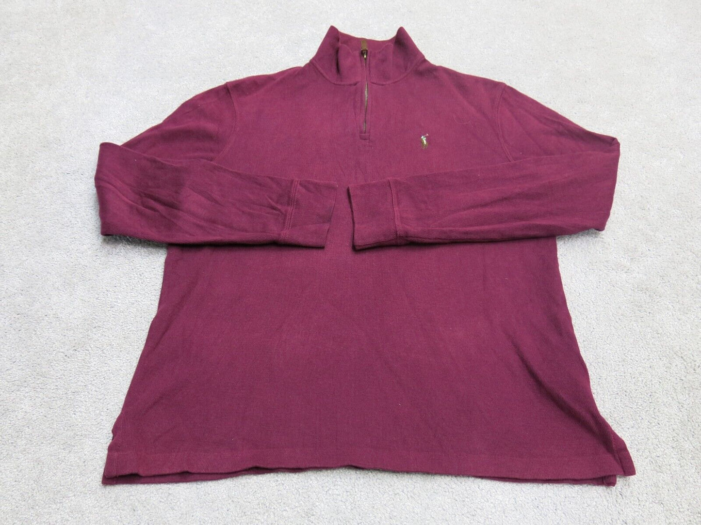 Polo By Ralph Lauren Men Pullover Sweatshirt Long Sleeves Mock Neck Maroon  S/P