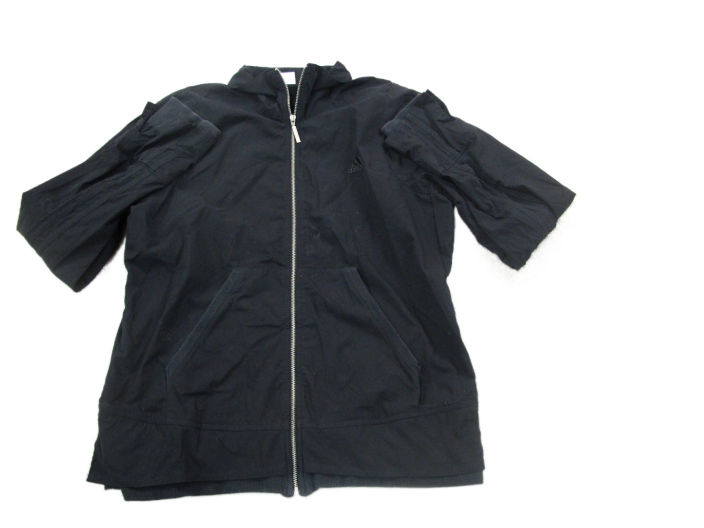 Adidas Womens Full Zip Up Basic Jacket Long Sleeves Pockets Black Size Large