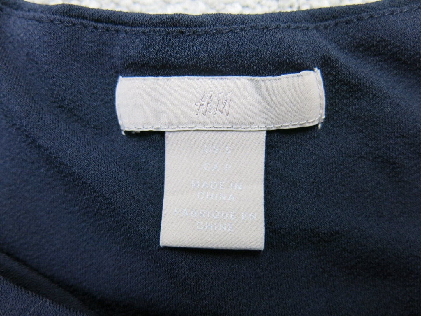 H&M Womens Pullover Blouse Top Short Sleeve Boat Neck Blue Size Small