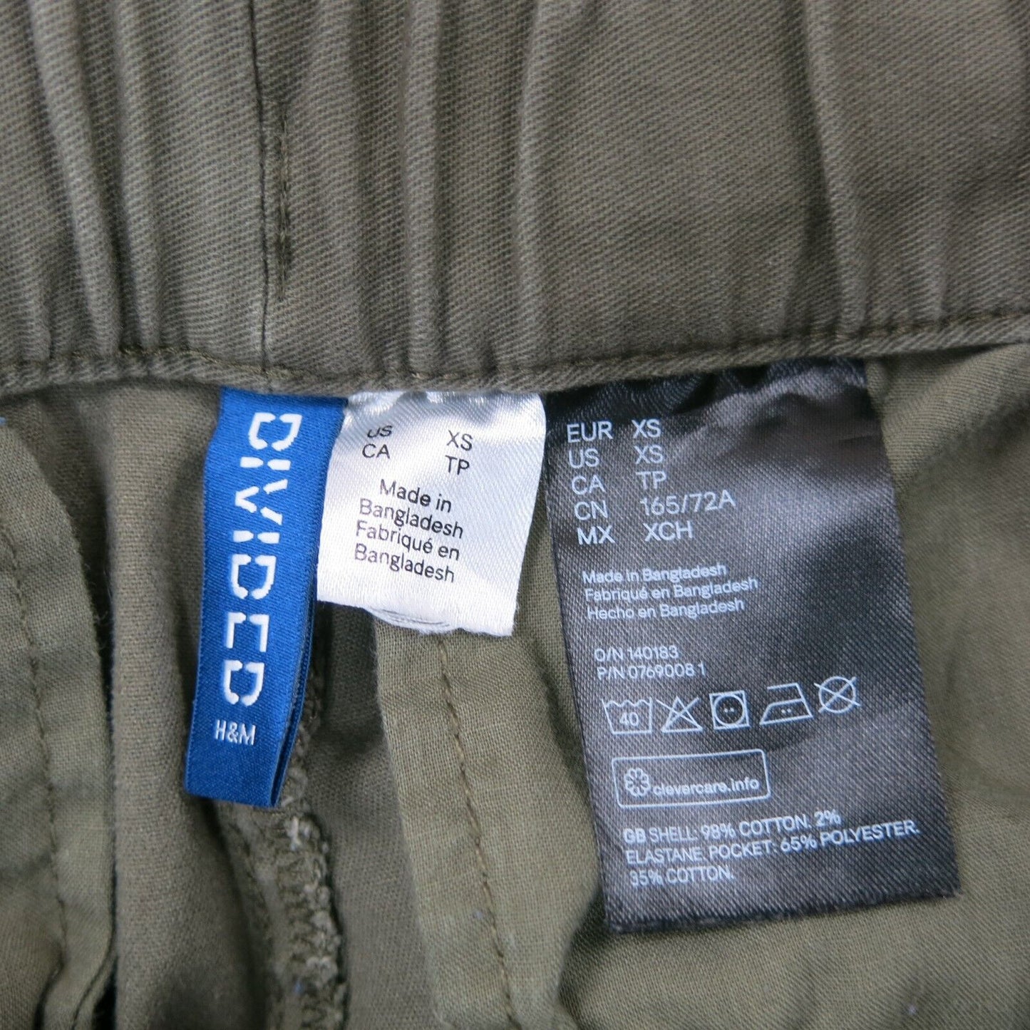 Divided By H&M Womens Pant Jogger High Rise Drawstring Waist Clay Green Size XS