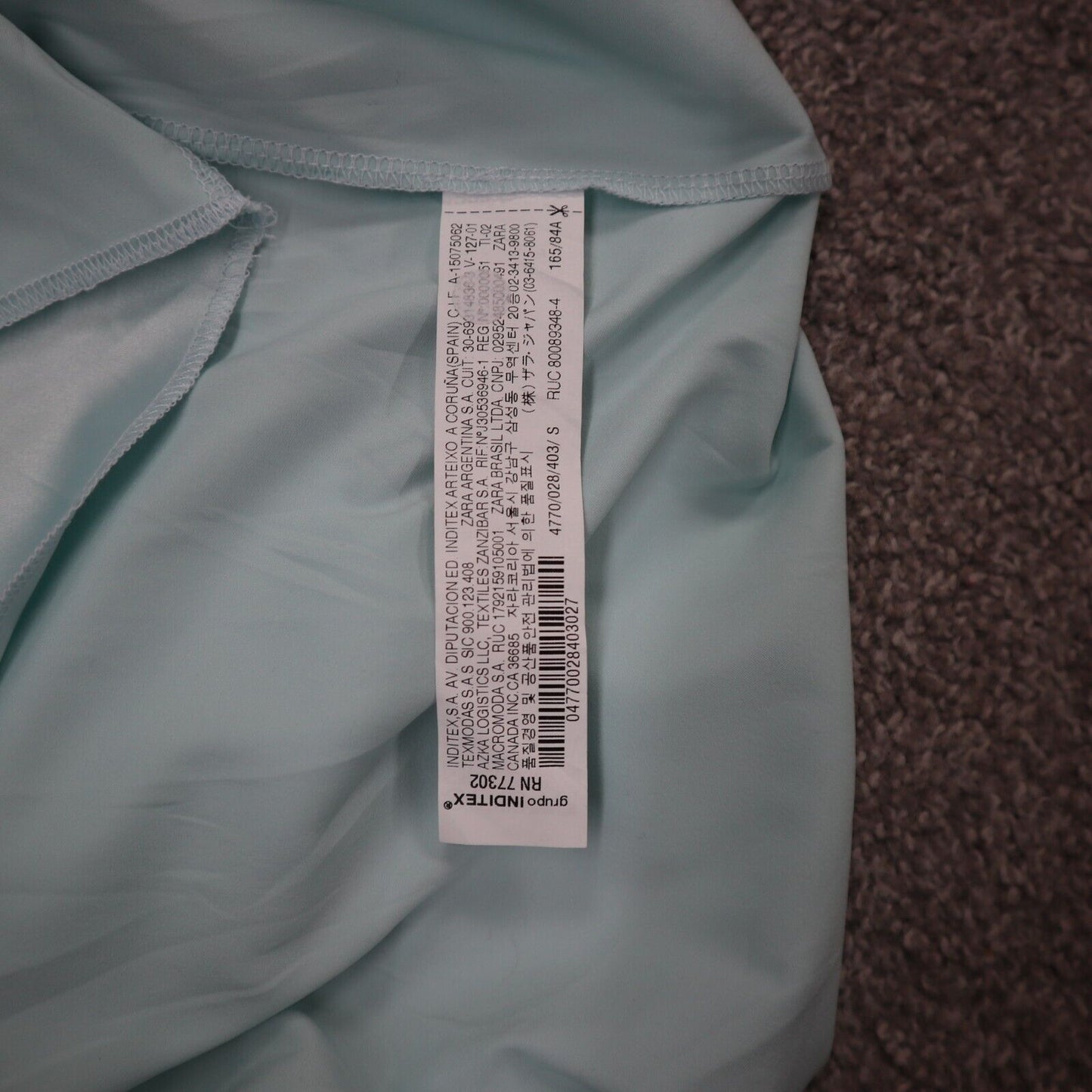 Zara Womens Camisole Tank Tops Spaghetti Strap Solid Light Blue Size Small