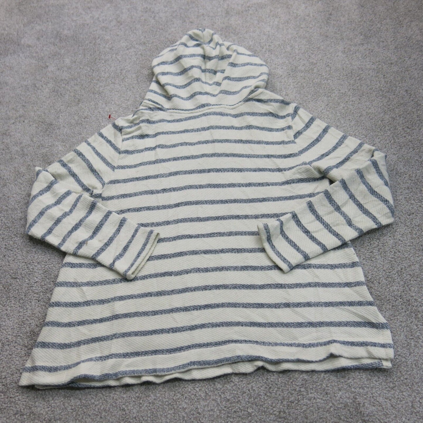 Old Navy Womens Hoodie Sweater Knitted Long Sleeve Pockets White Blue Size M