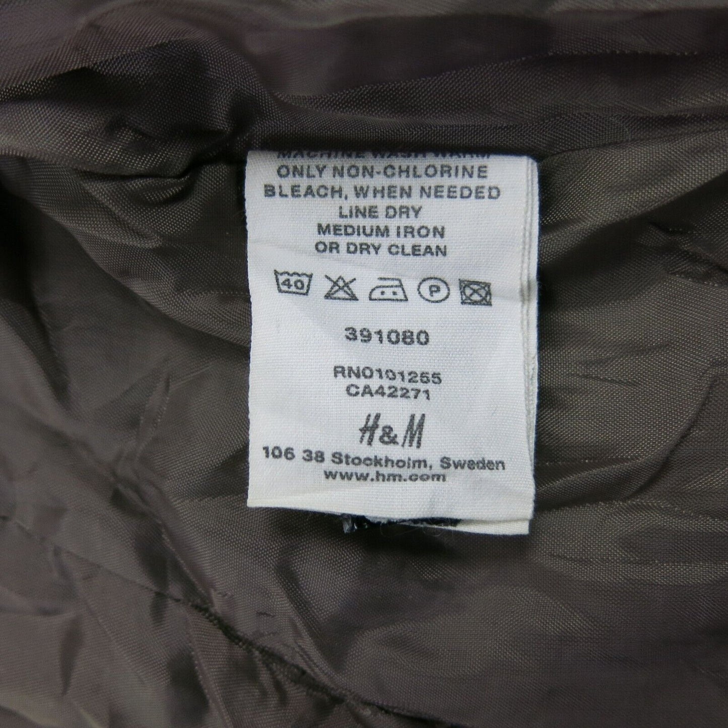 H&M Womens Blazer Coat Single Breasted Long Sleeves Pockets Dark Gray Size 8