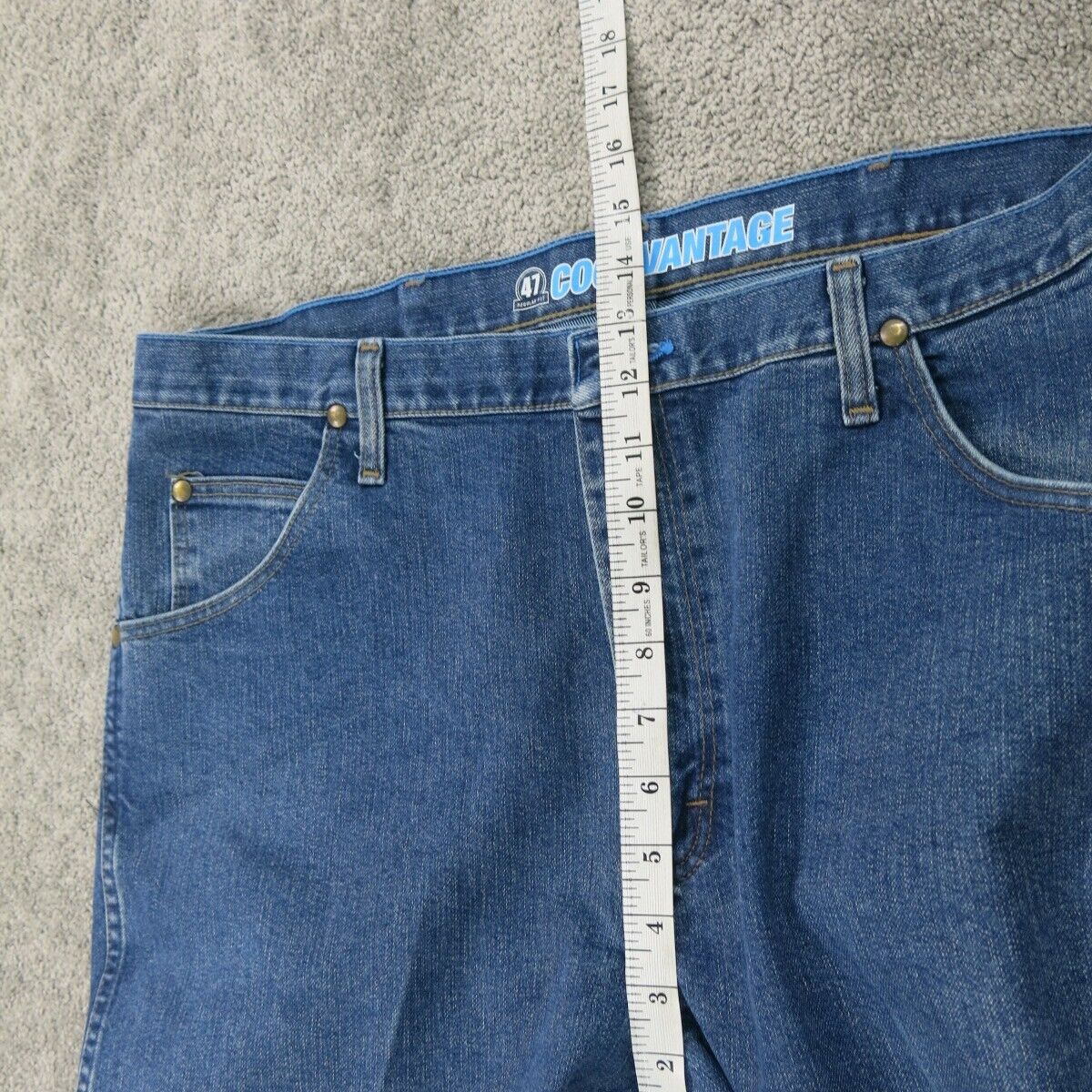 Wrangler Men Jeans Straight Leg Denim High Rise Cotton Pockets Blue Size W38XL34