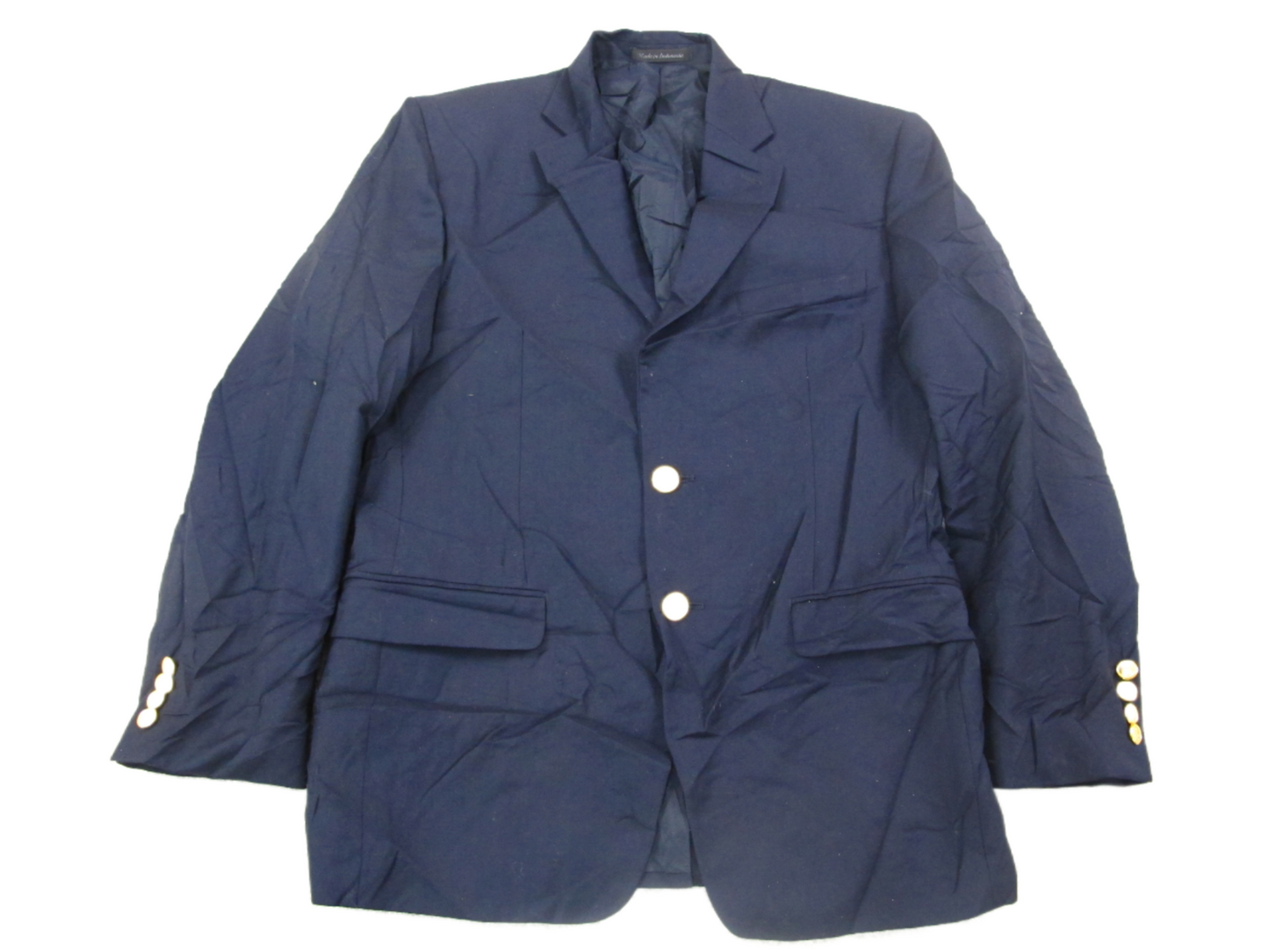 Lauren Ralph Lauren Womens Blazer Coat Long Sleeves Pockets Navy Blue Size 37S