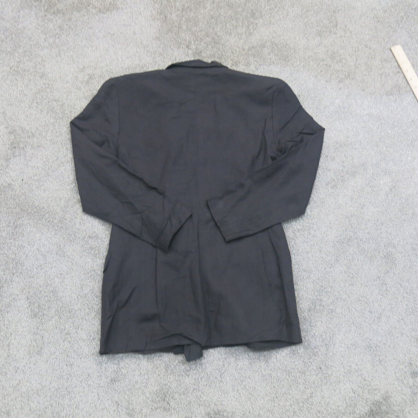 ANN Taylor Mens Blazer Coat Double Breasted Long Sleeve Pockets Black Size 2P