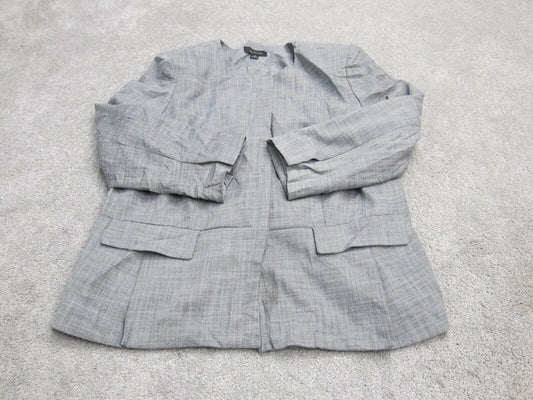 Ann Taylor Mens Blazer Coat Single Breasted Long Sleeves Pockets Gray Size 14T