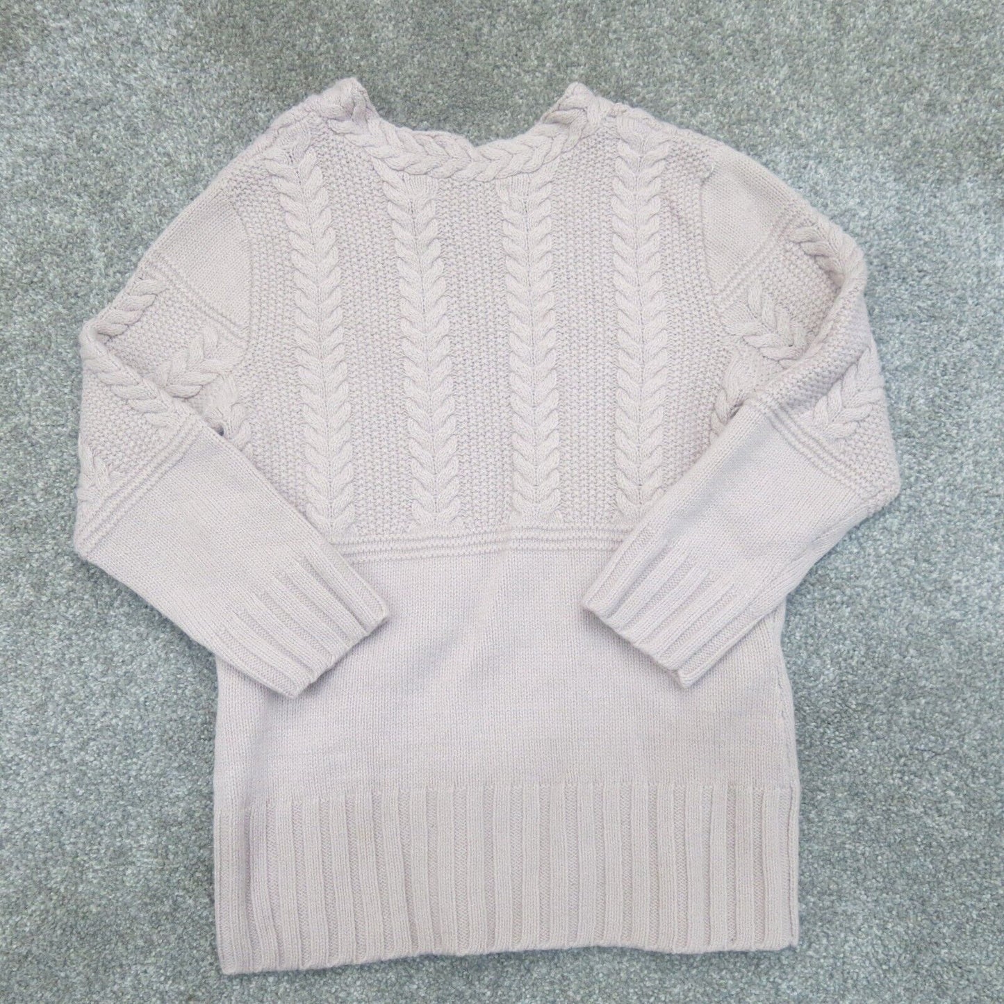 Express Womens Pullover Sweater Knitted V Neck Long Sleeves Light Pink SZ Small