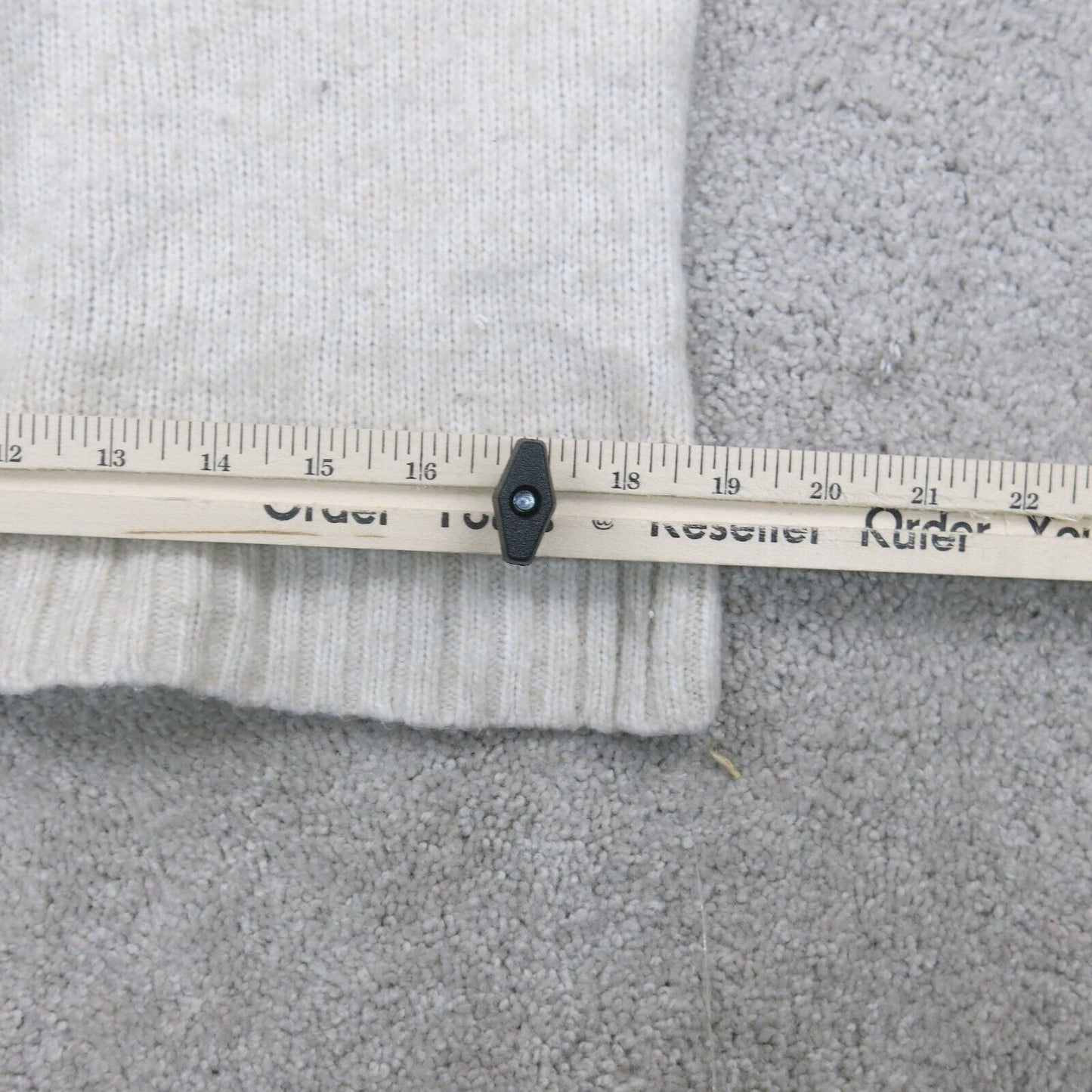 H&M LOGG Womens Pullover Sweater Crew Neck Slit Hem Solid White Size Small