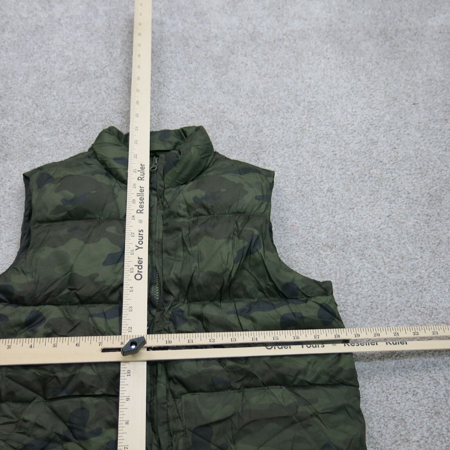 Old Navy Women Full Zip Puffer Jacket Mock Neck Sleeveless Green Size L 10-12