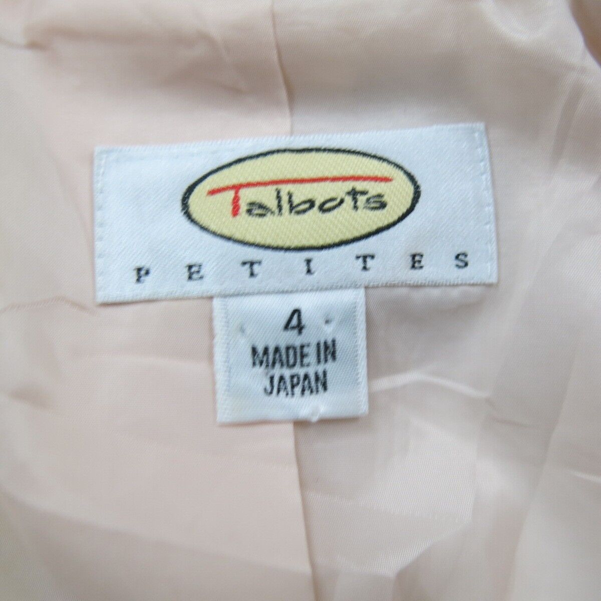 Talbots Womens Blazer Coat Single Breasted Button Front Light Pink Size 4P