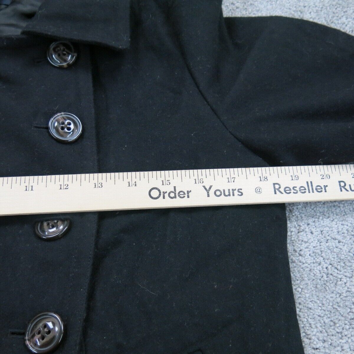 Banana Republic Womens Pea Coat Jacket Long Sleeves Pockets Black Size Medium
