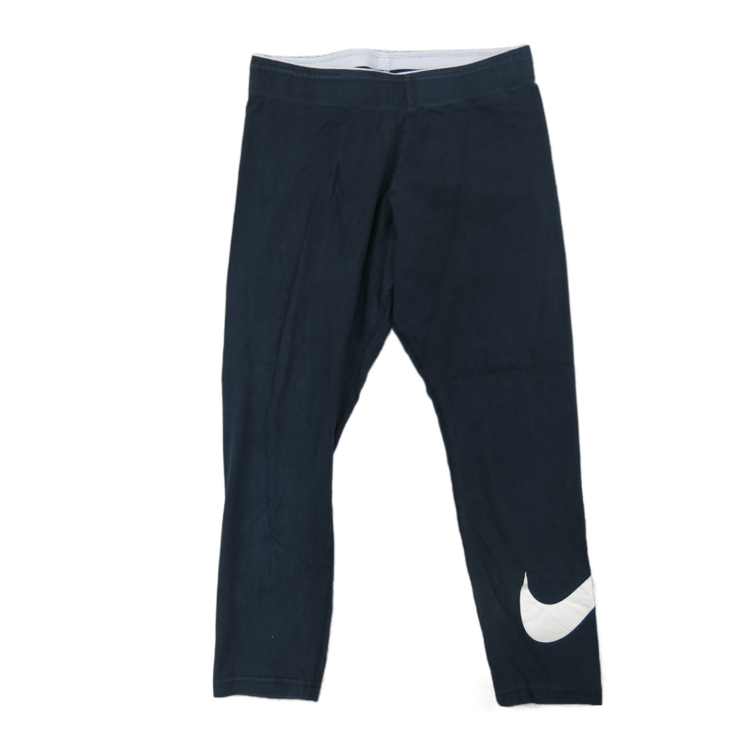 Nike Women Activewear Pant Capri Stretch Mid Rise Elastic Waist Black Size Small