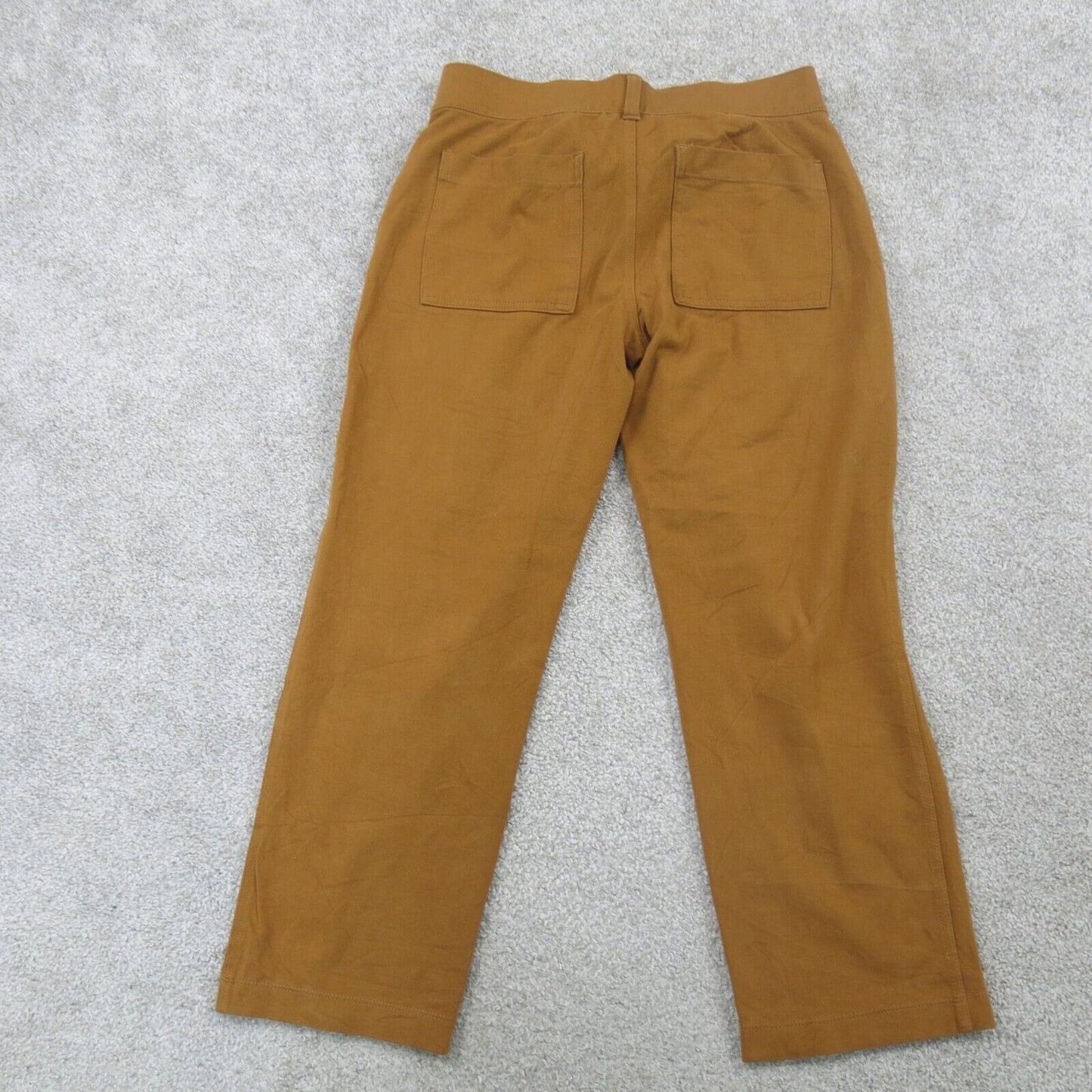 Lands End Women Pant Ankle Starfish Straight Leg Mid Rise Gold Brown Size Small