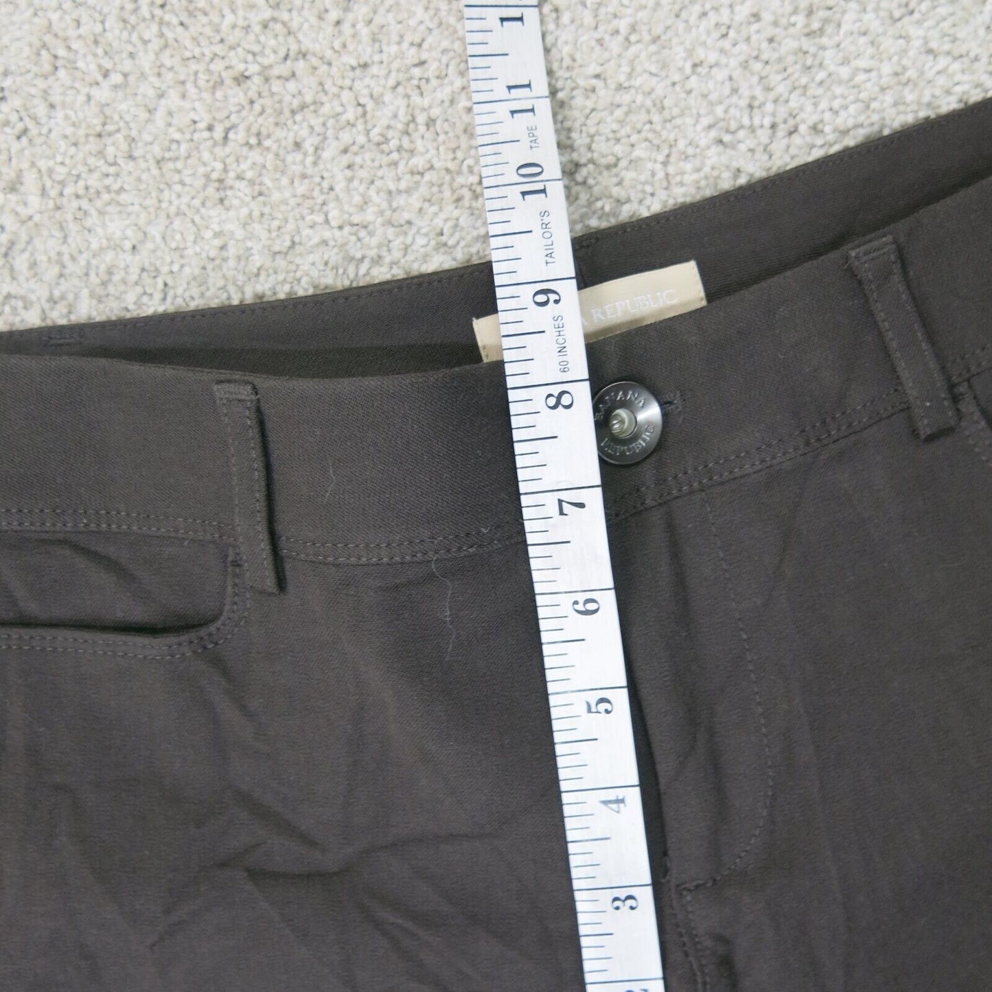 Banana Republic Womens Pant Skinny Leg Mid Rise Flat Front Pockets Black Size 4