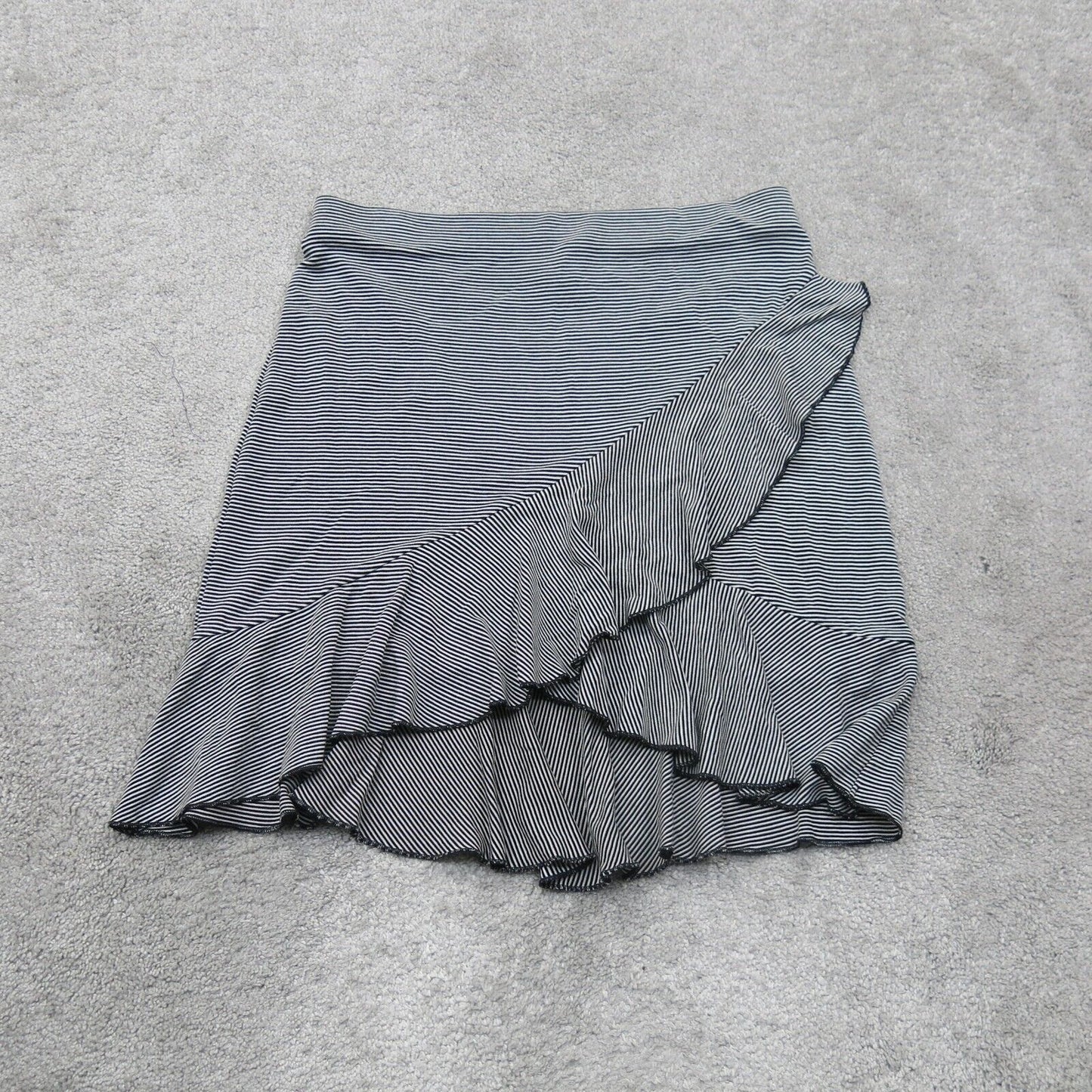 H&M Womens Straight Pencil Wrap Skirts Pinstriped Pull On White Black Size Small