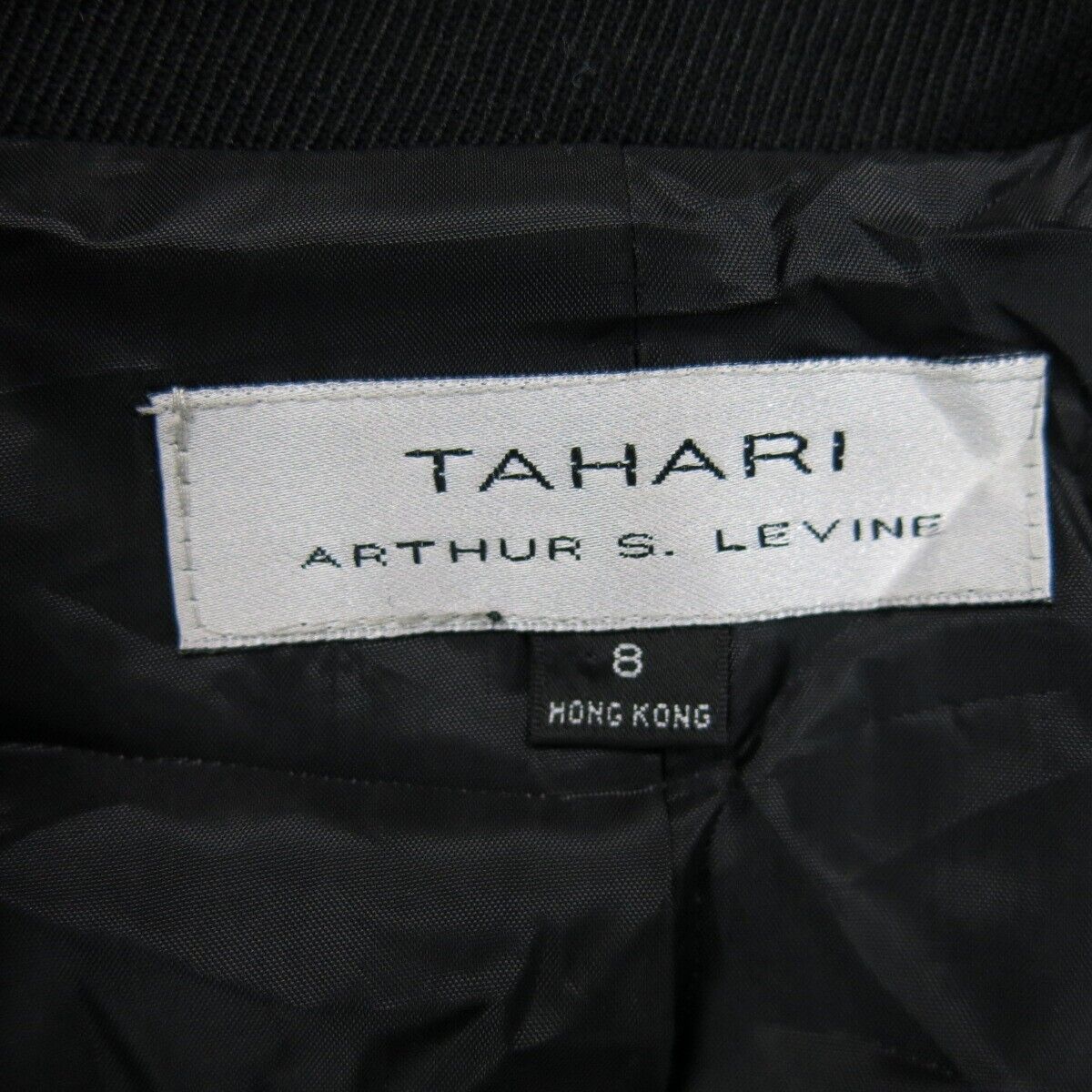 Tahari Womens Scrub Jacket Full Zip Up Mock Neck Zipper Pockets Black Size 8