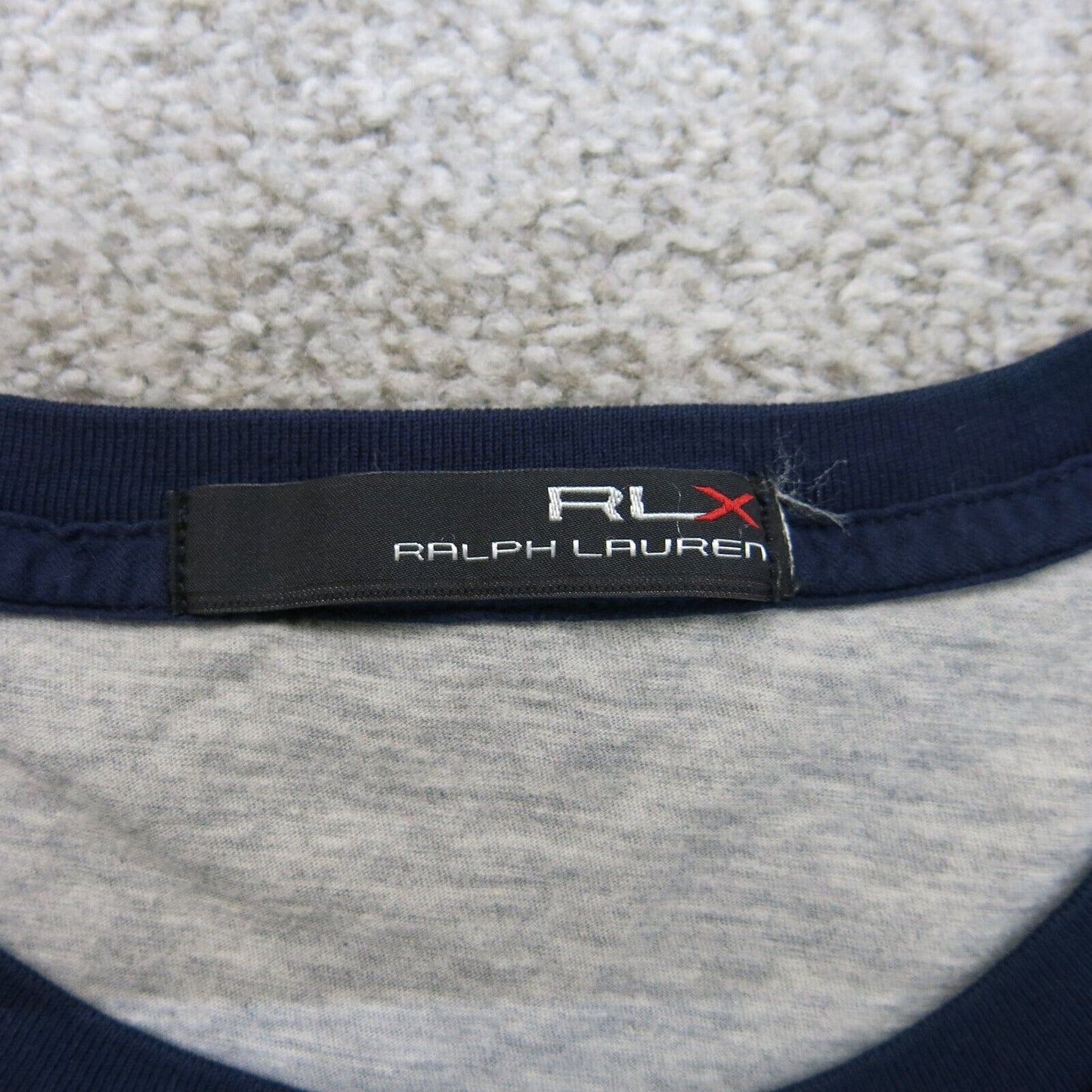 Ralph Lauren Mens Crew Neck T Shirt Short Sleeves Front Pocket Navy Blue Medium