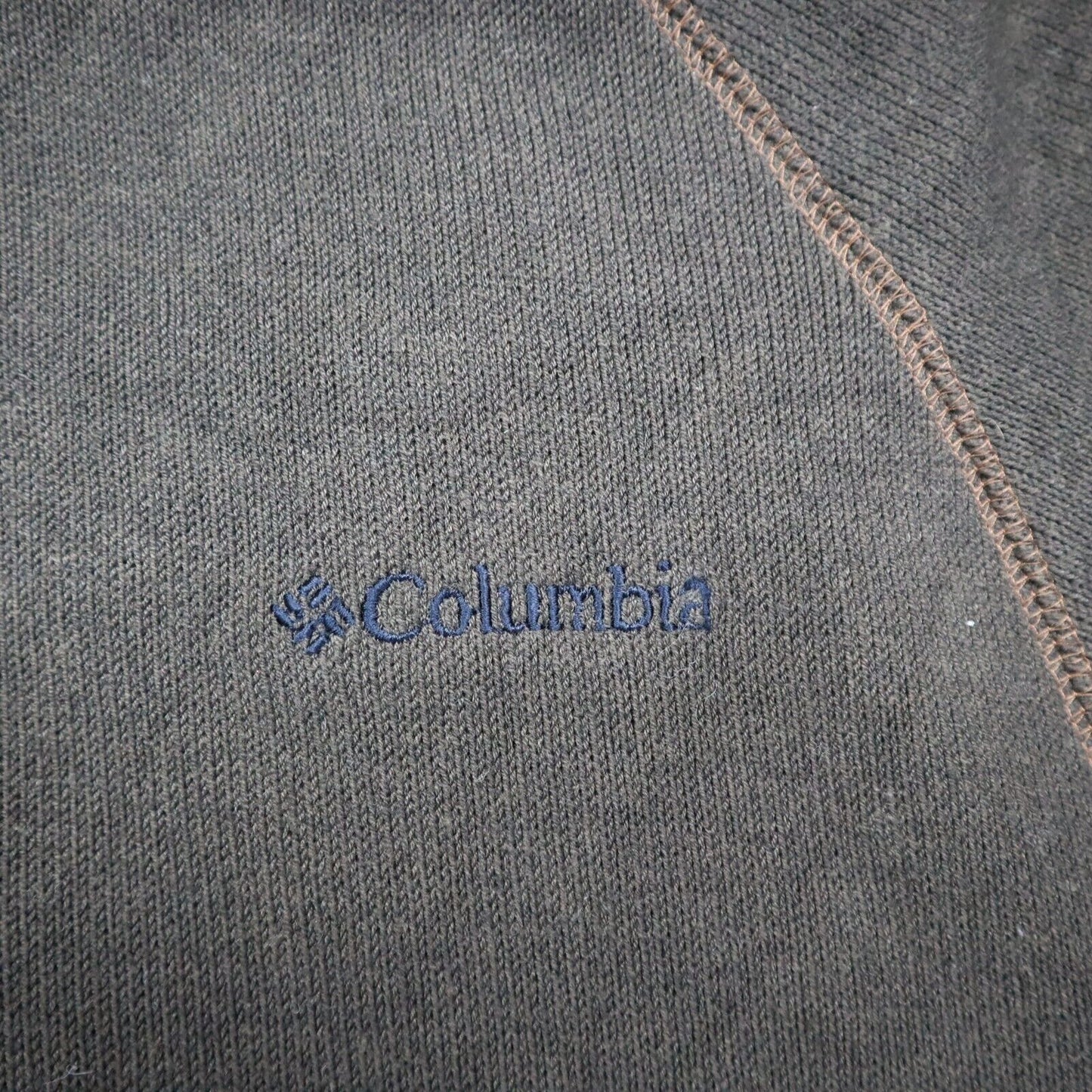 Columbia Mens 3/4 Zip Up Sweatshirt Jacket Casual Long Sleeves Brown Size Medium