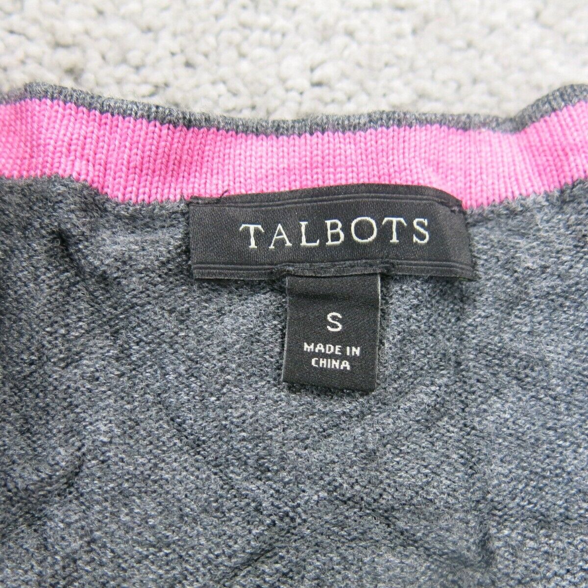 Talbots Womens Cardigan Sweater Knitted Long Sleeves Stretch Black Size Small