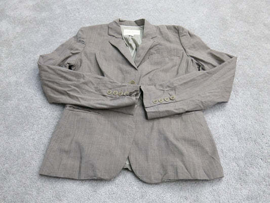 Banana Republic Womens Blazer Coat Stretch Long Sleeves Pockets Dark Gray Size 4