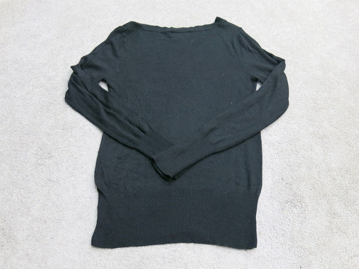 Mossimo Womens Pullover Knitted Sweater V Neck Long Sleeve Black Size Small