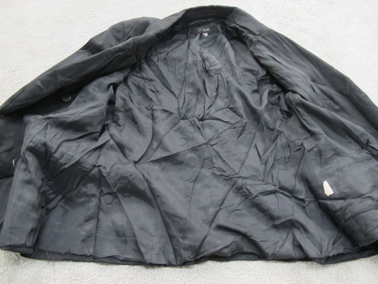 J. Crew Womens Blazer Coat Double Breasted Long Sleeve Pockets Black Size L23
