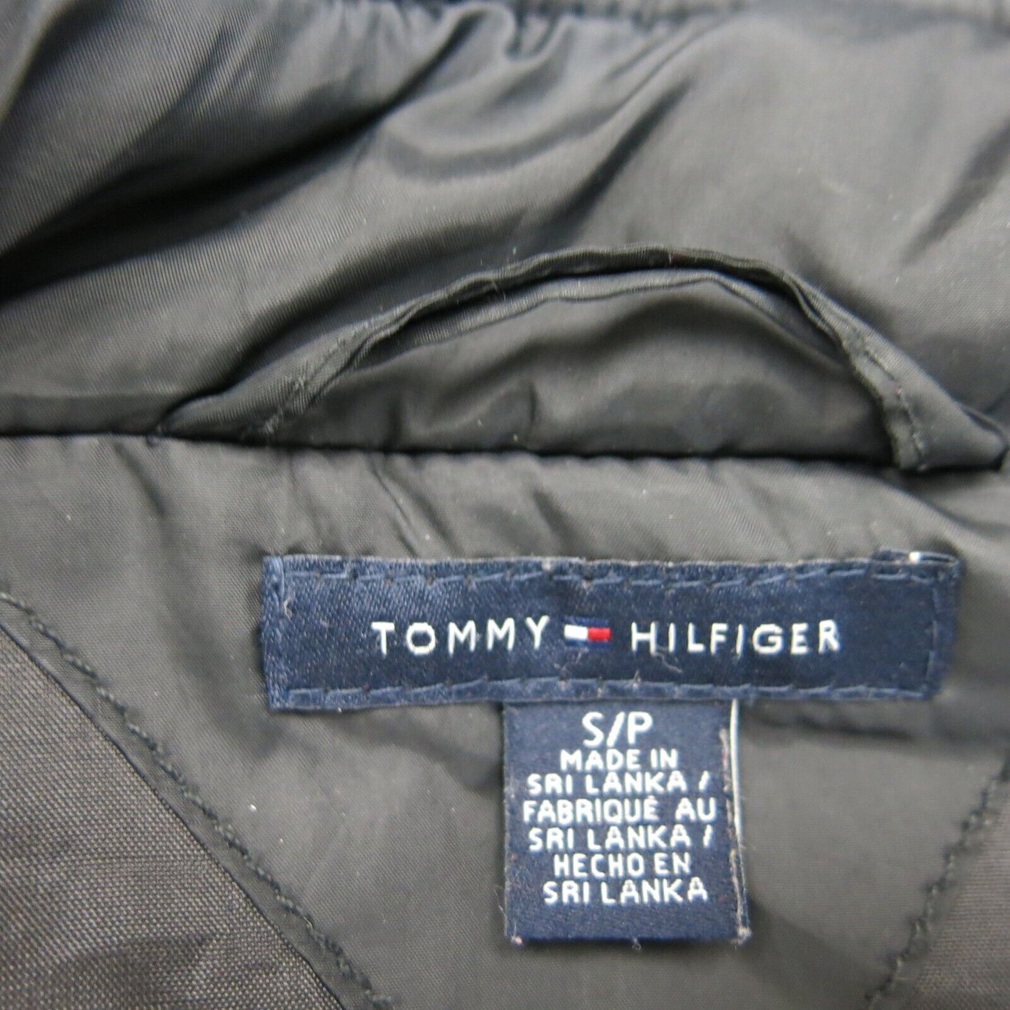 Tommy Hilfiger Womens Jacket Full Zip Up Mock Neck Zipper Pockets Black SZ Small