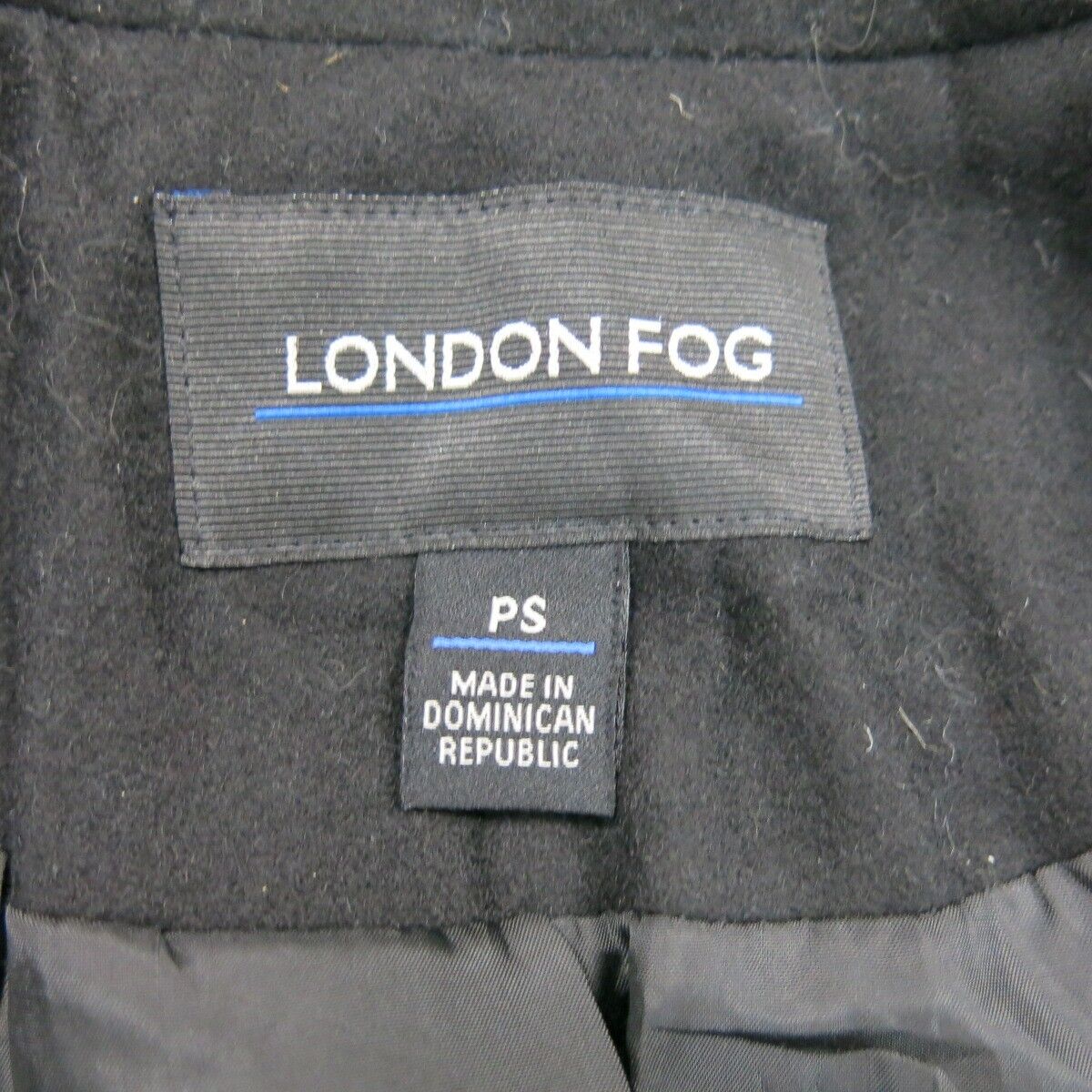 LONDON FOG Womens Pea Coat Jacket Long Sleeves Pockets Black Size PS