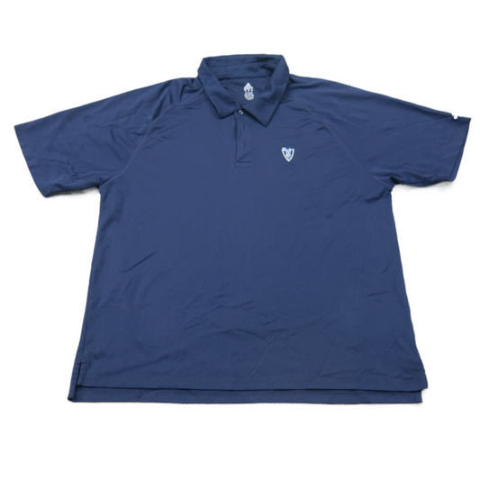 Adidas Mens Polo Shirt Short Sleeves Logo Navy Blue Size X Large
