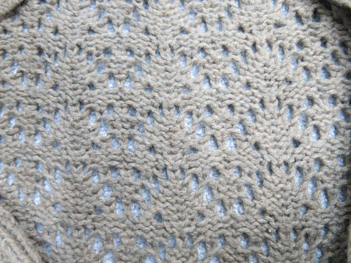 Old Navy Womens Pullover Shawl Sweater Eyelet Knitted Long Sleeves Beige Size S