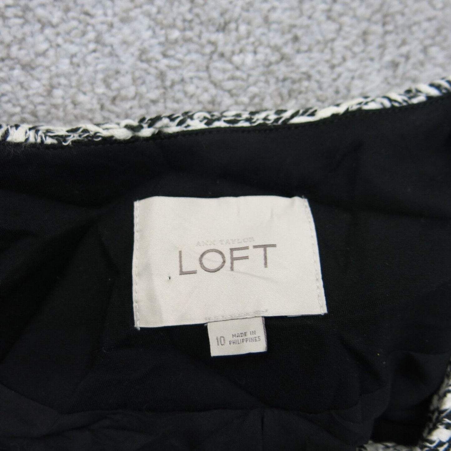 Ann Taylor Loft Women Cardigan Sweater Knitted Full Zip Long Sleeve Black SZ 10