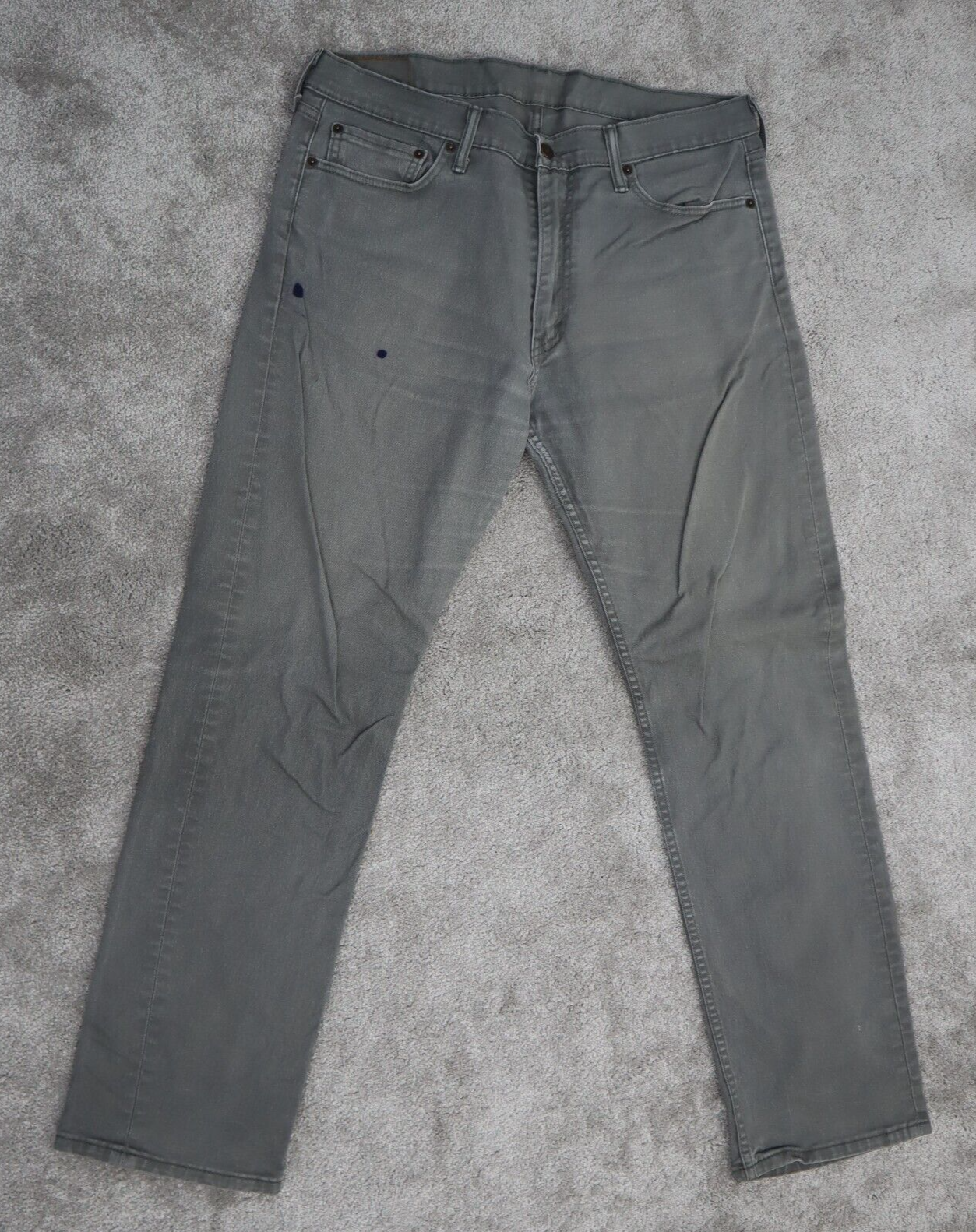 Levi's 513 Jeans Men's Size 36 Charcoal Stretch Regular Straight Denim Jeans