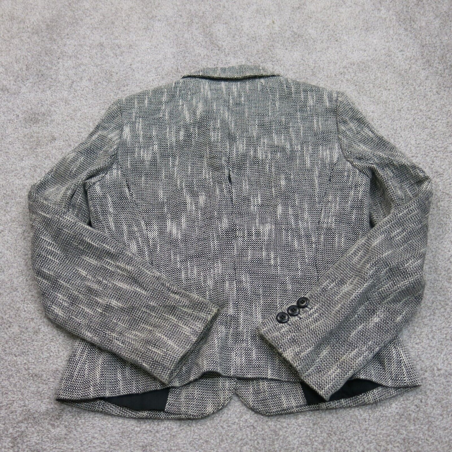 Ann Taylor Loft Womens Blazer Coat Jacket Single Breasted Gray White Size 6