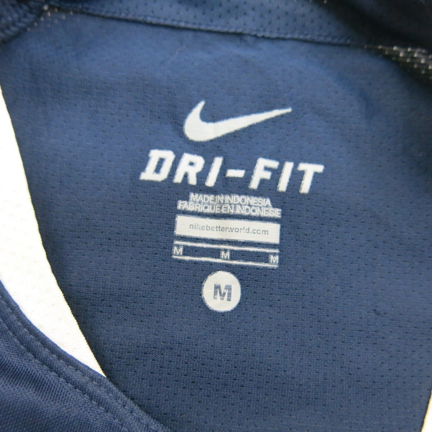 Nike Dri Fit Mens Crew Neck T Shirt Short Sleeves Logo Blue Size Medium