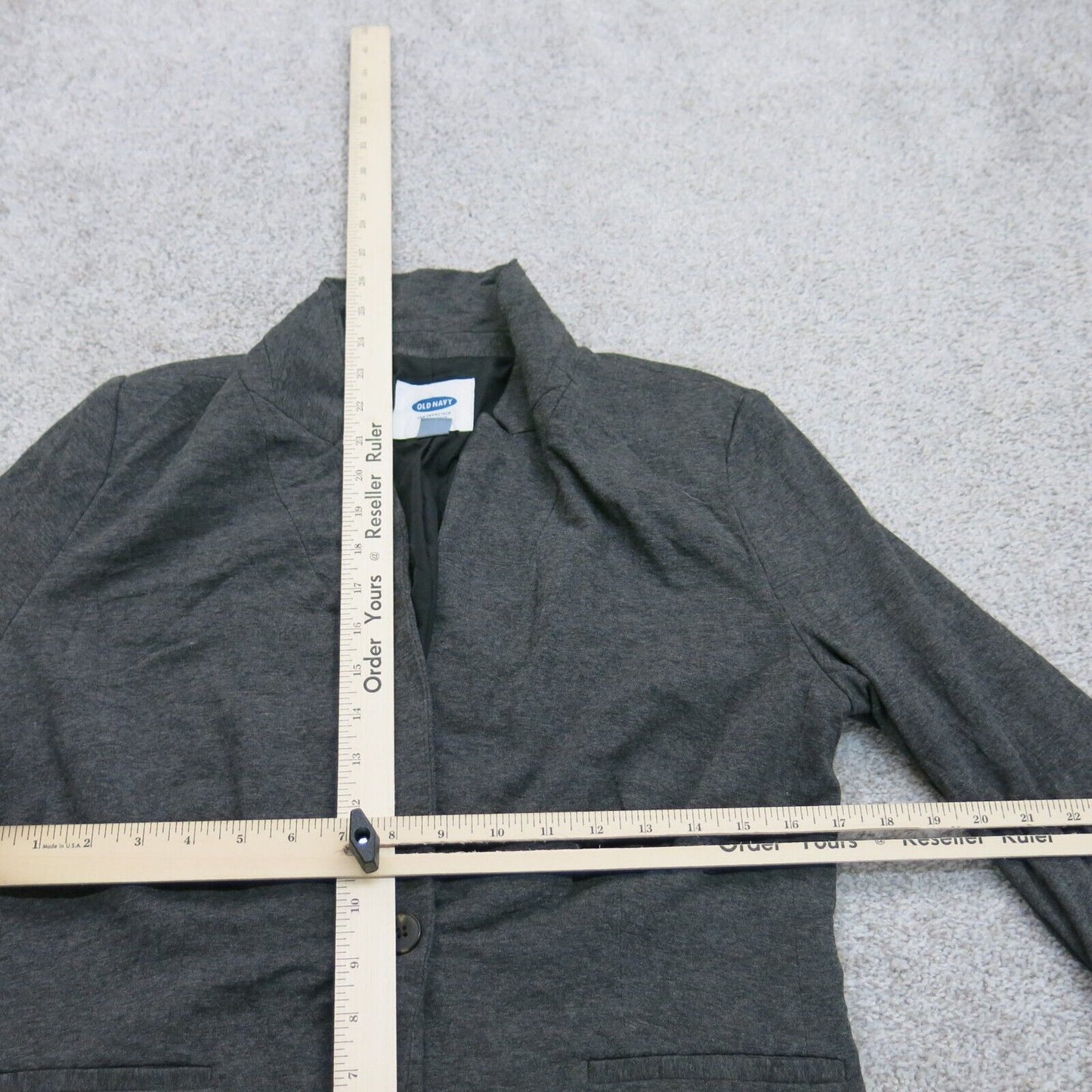 Old Navy Womens Single Breasted Blazer Coat Long Sleeves Pockets Black Size M