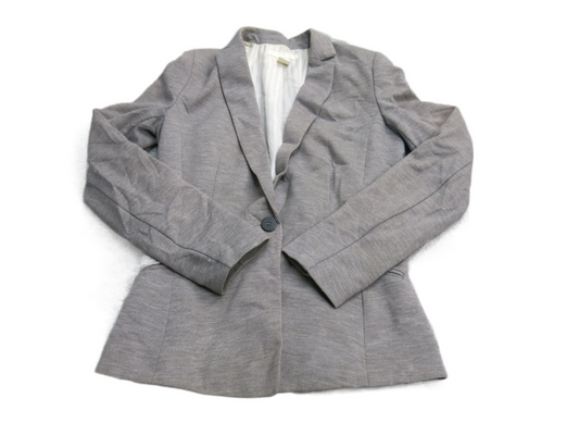 H&M Womens Blazer Coat Single Breasted Long Sleeves One Button Gray Size US 4