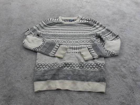Divided By H&M Womens Pullover Sweater Crew Neck Long Sleeve Gray Ivory SZ Small