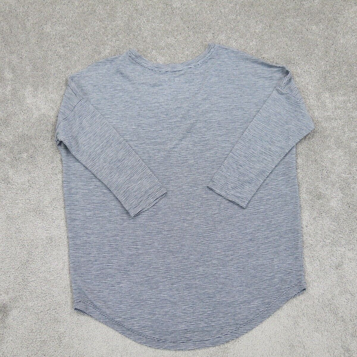 Loft Womens Striped Knitted Sweater Long Sleeves Crew Neck White Blue Size XS