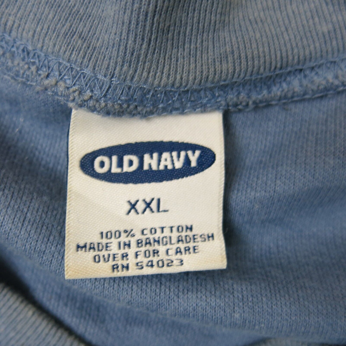 Old Navy Mens Sweatshirt V Neck Long Sleeves 100% Cotton Blue Size 2XL