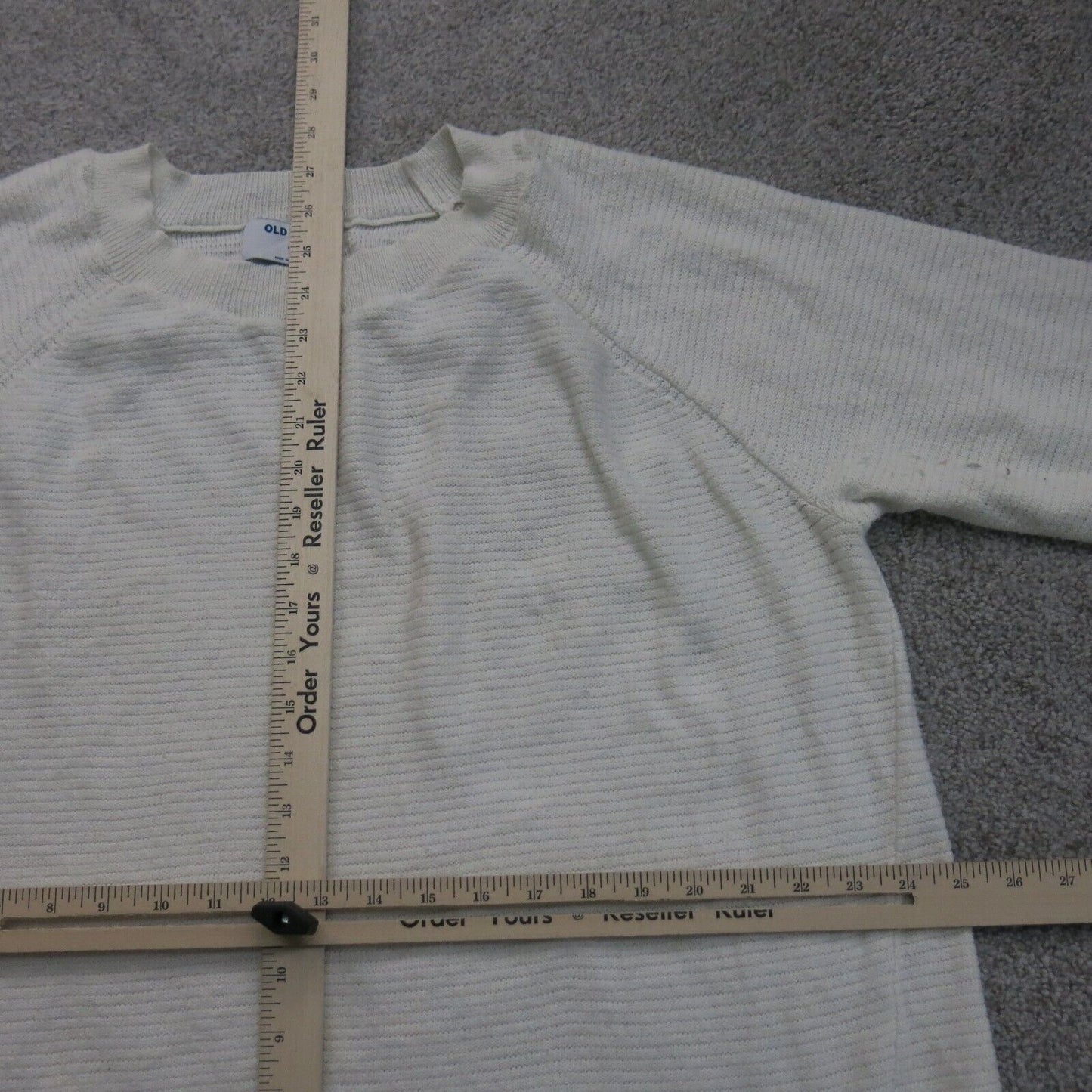 Old Navy Womens Knitted Sweater Crew Neck Long Sleeves Side Slit White Size XXL