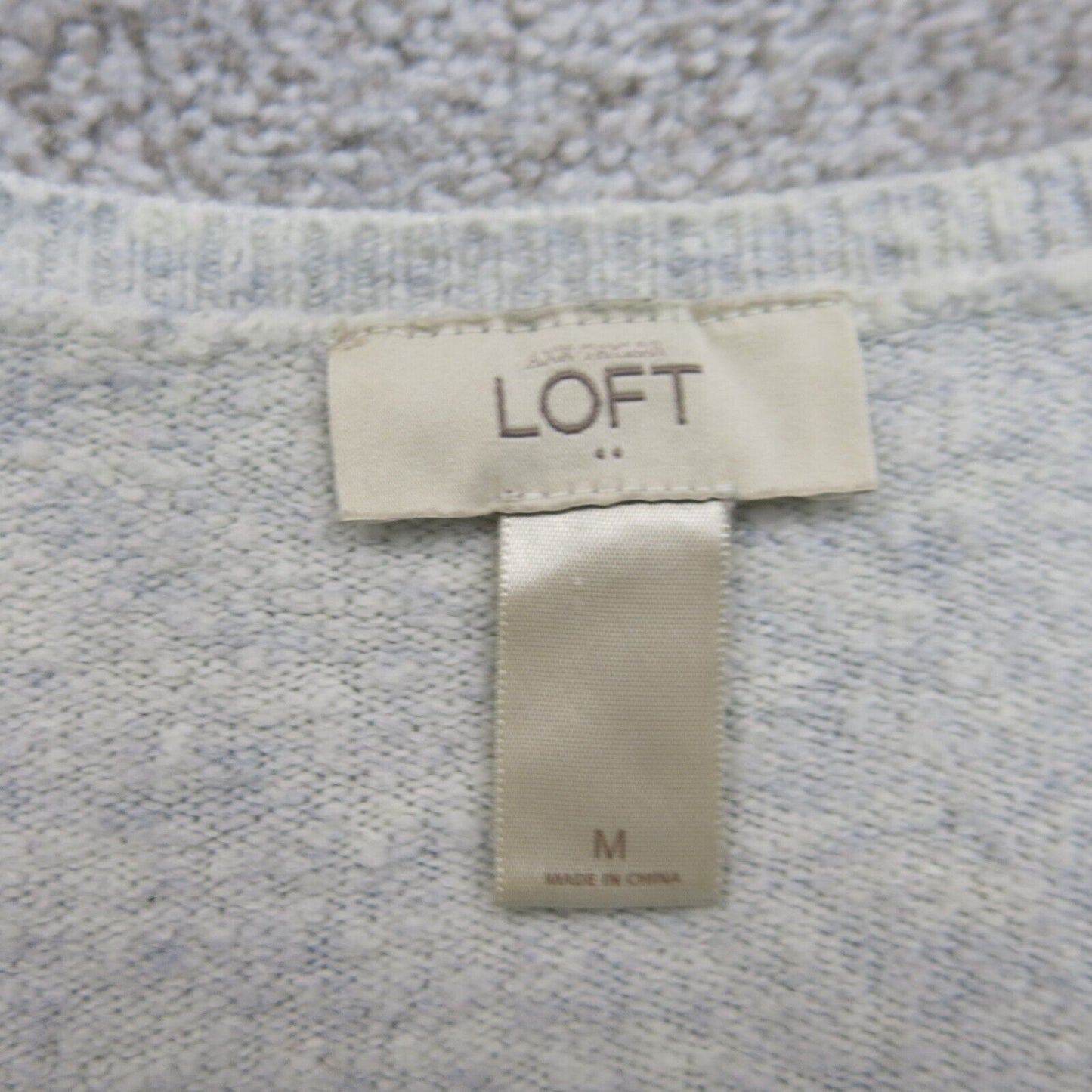 Ann Taylor Loft Womens Sweater Knitted Long Sleeve V Neck Light Light Gray SZ M