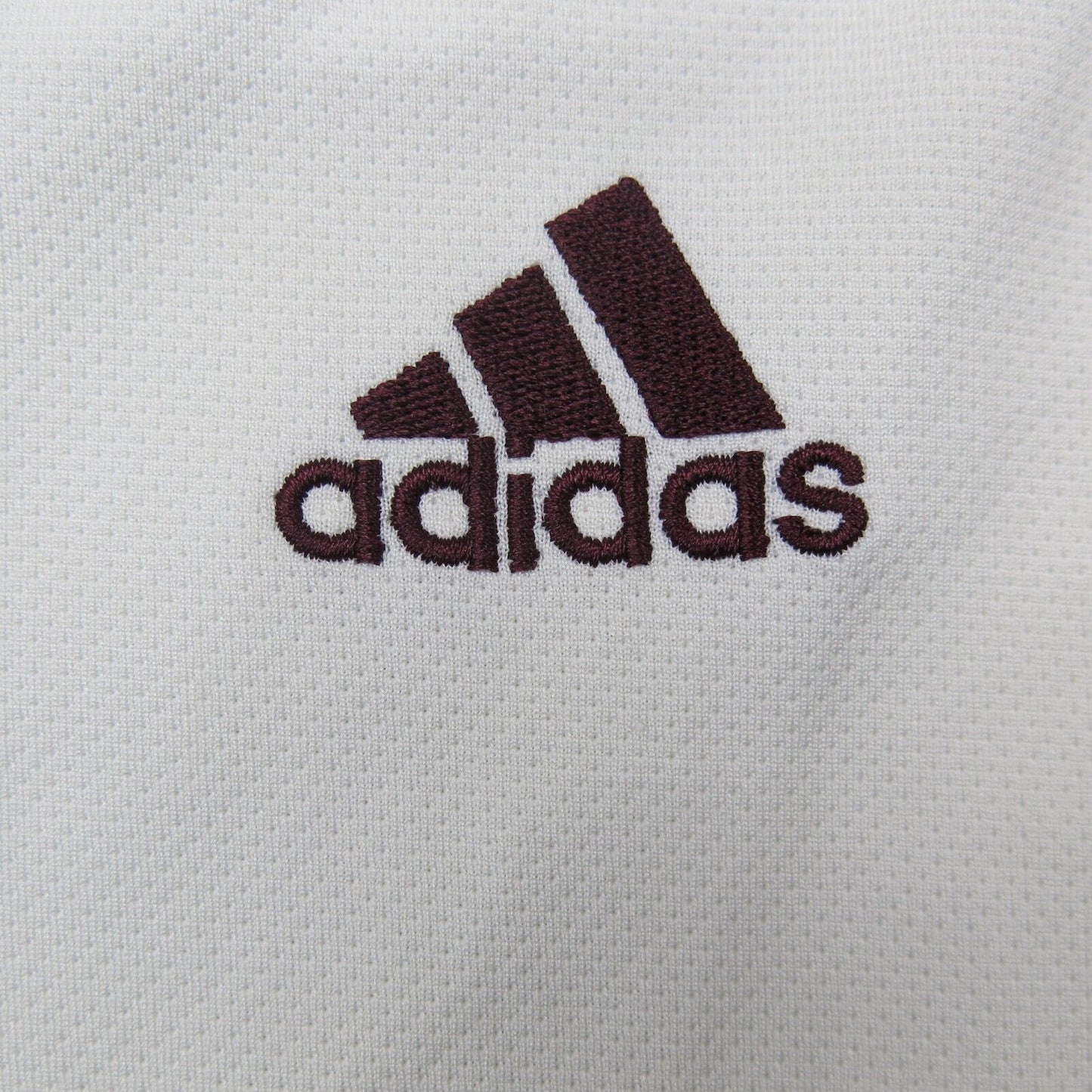 Adidas Mens Polo Shirt Climalite Short Sleeves High Low Front Button White SZ XL