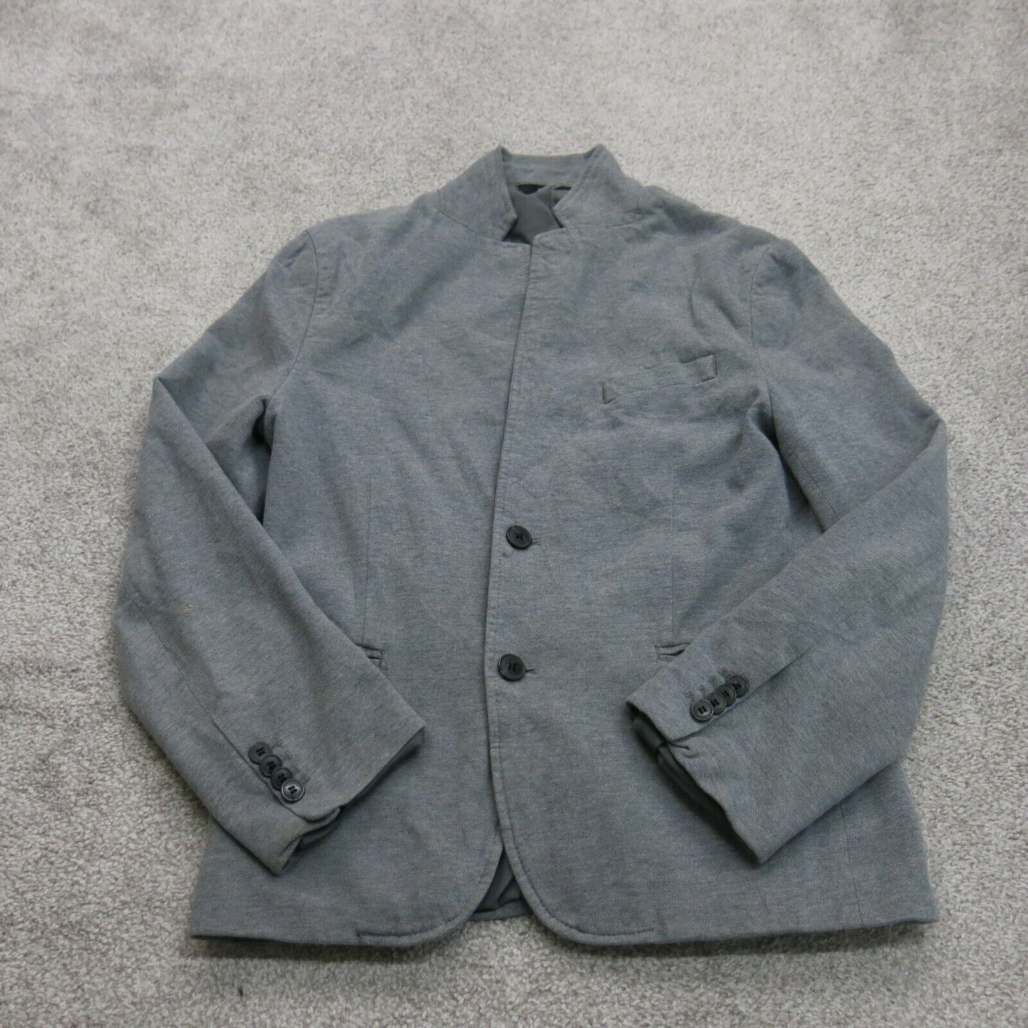 H&M Womens Blazer Coat Single Breasted Long Sleeves Pockets Gray Size 36 Regular