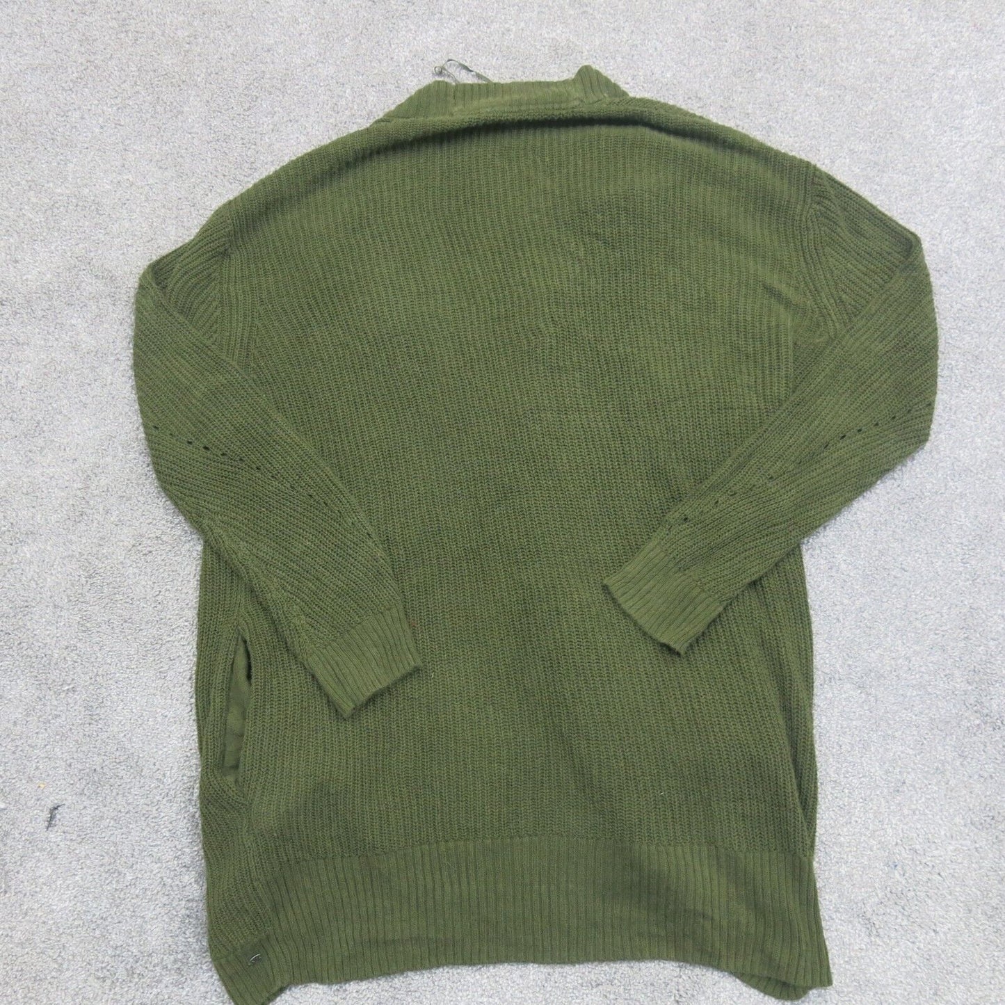 American Eagle Women Cardigan Sweater Knitted Long Sleeves Olive Green SZ Medium