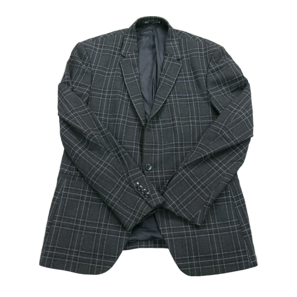 Zara Womens Blazer Coat Jacket Single Breasted Long Sleeves Black Size 42