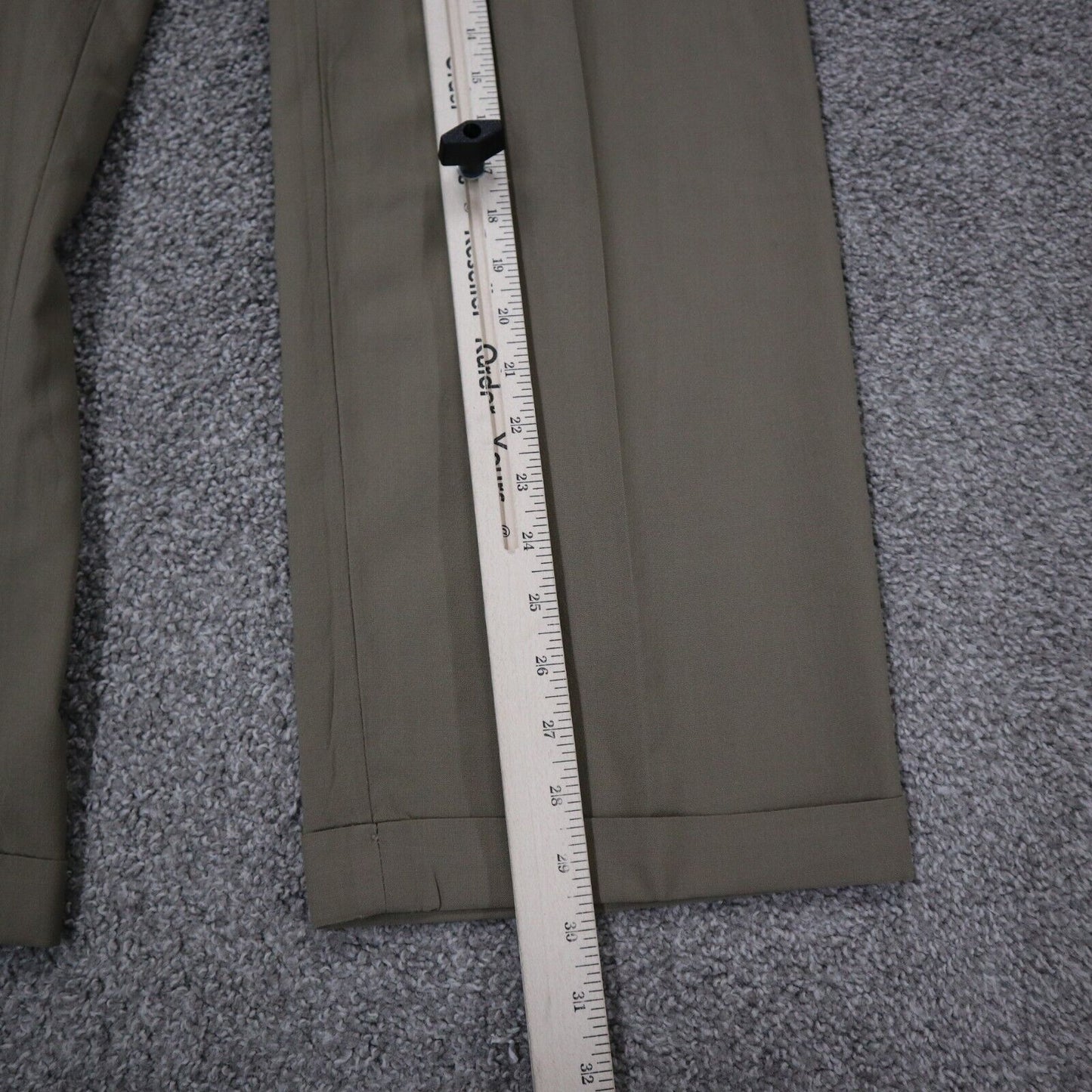 Lands End Mens Pants Dress Straight Leg 100% Wool High Rise Beige Size 38 Long