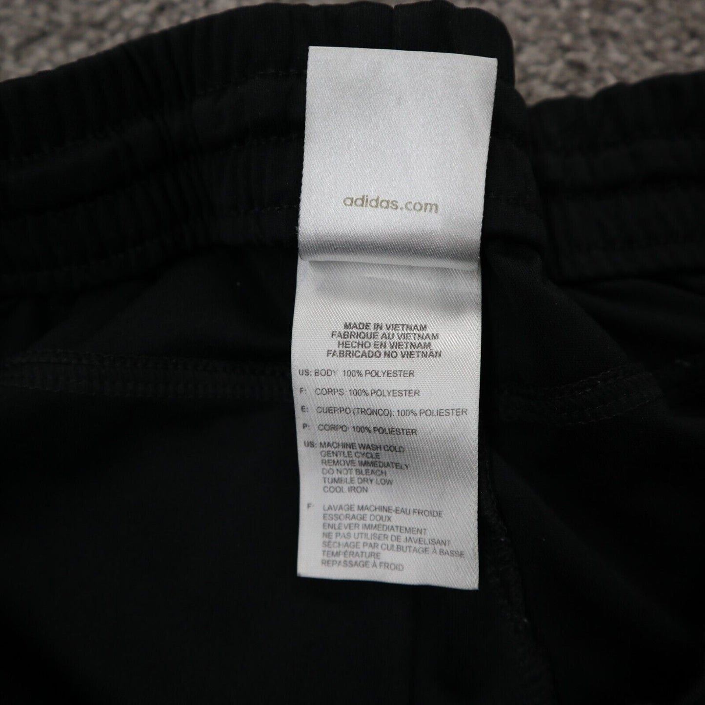 Adidas Mens Track Pant Elastic Waist Stretch Training 3 Striped Black Size XL