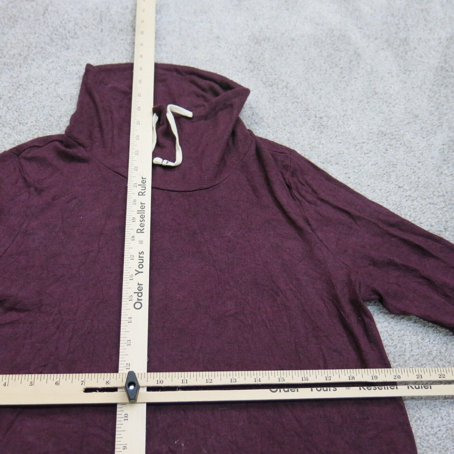 Lucky Brand Womens Pullover Sweater Top High Neck Long Sleeves Maroon Size Large
