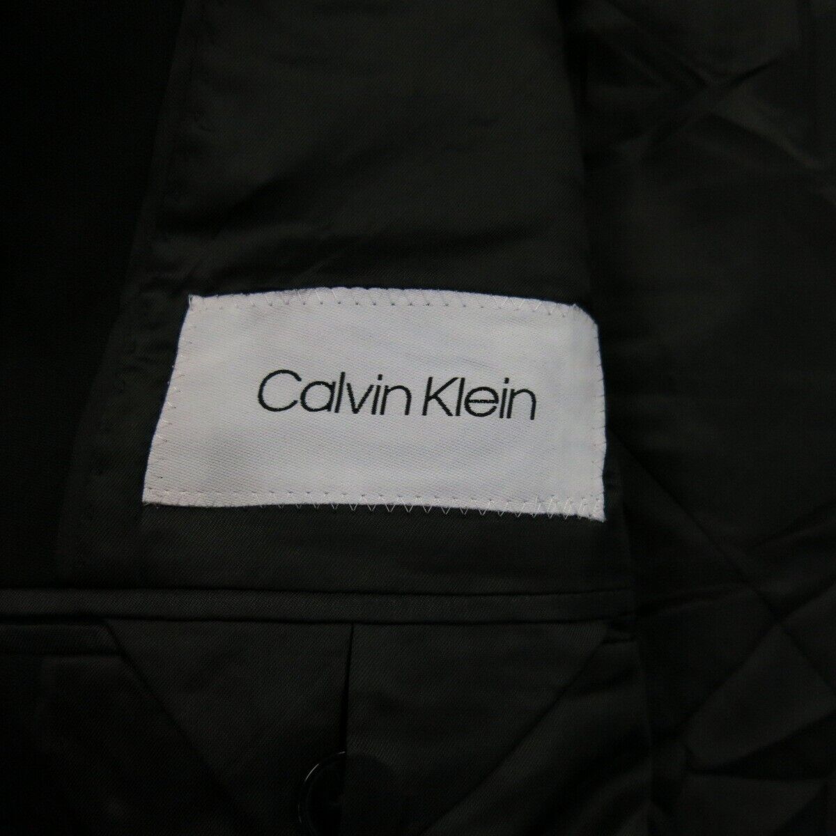 Calvin Klein Mens Blazer Coat Single Breasted Long Sleeve Pockets Black Size 46R